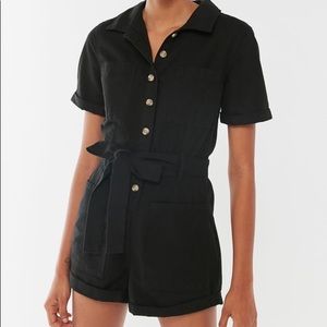 UO Belted Button-Front Romper